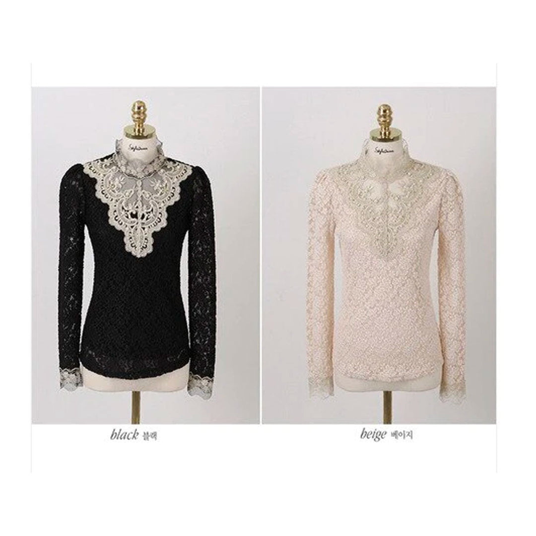 Mirla | Stilig Broderad Damblus-Eva Jonsson