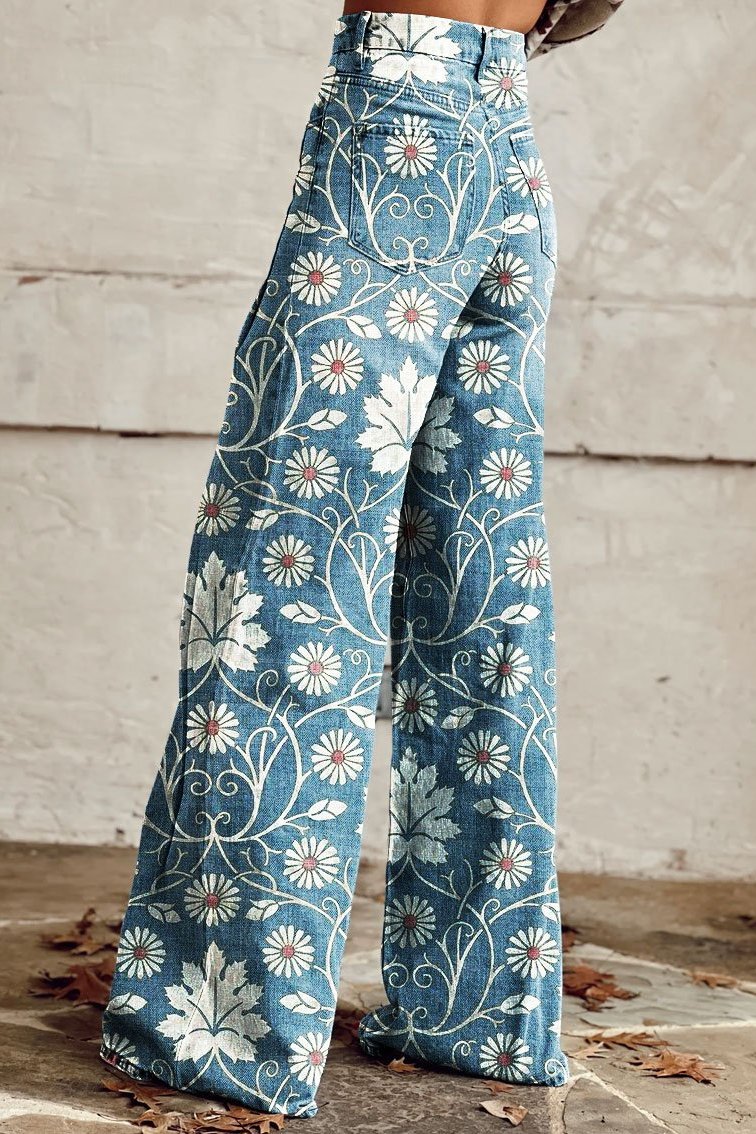 Mirla | Stilig Byxa med Blommig Charm för Kvinnor-Eva Jonsson