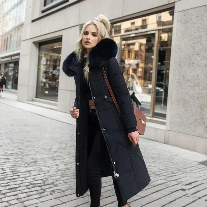 Mirla | Stilig Italiensk Kappa med Konstpäls-Eva Jonsson