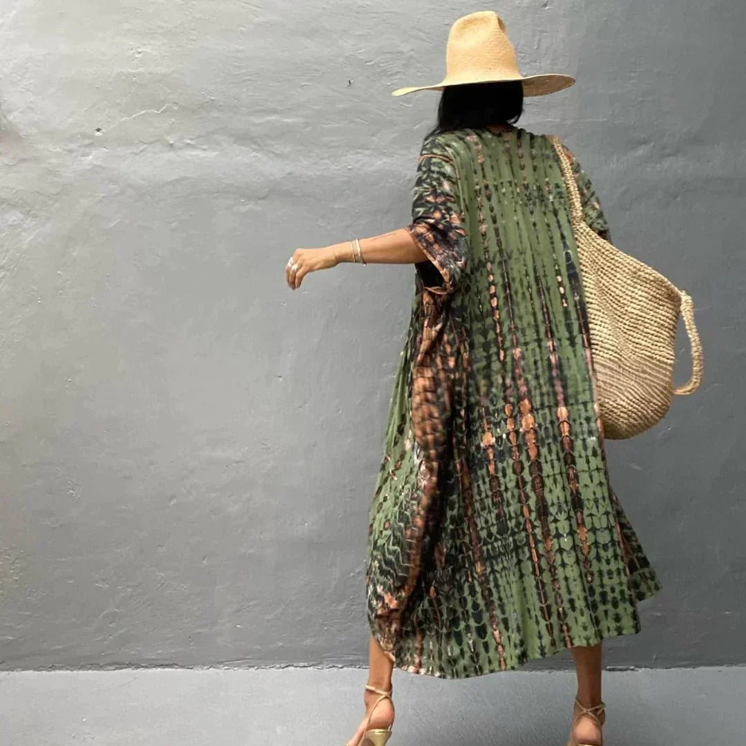 Mirla | Stilig Kimono Olivgrön-Eva Jonsson