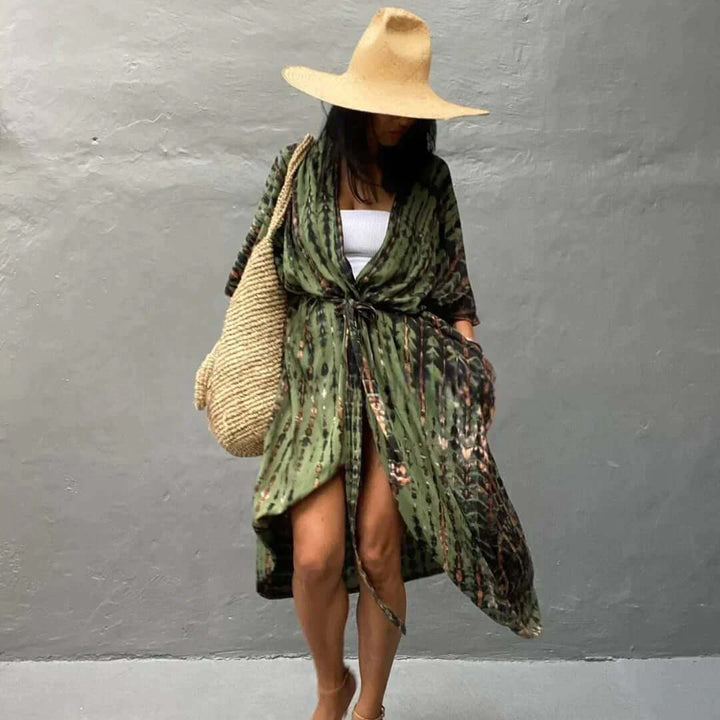 Mirla | Stilig Kimono Olivgrön-Eva Jonsson