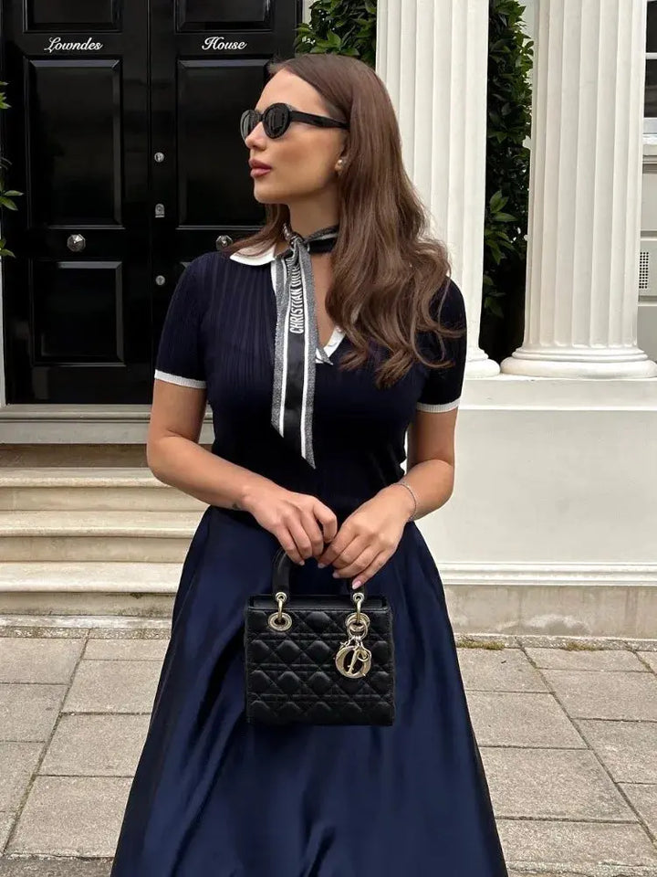 Mirla | Stilig Stickad Poloshirt med Krage i Slim Fit-Eva Jonsson