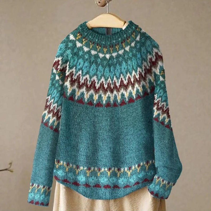 Mirla | Stilig Sweatshirt med Vintage-Mönster-Eva Jonsson