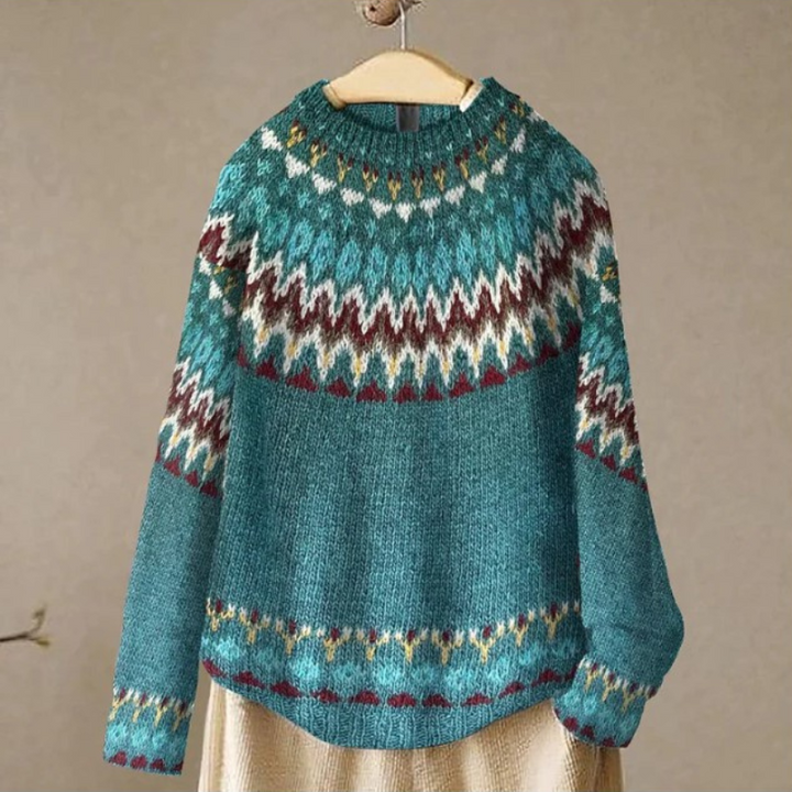 Mirla | Stilig Sweatshirt med Vintage-Mönster-Eva Jonsson