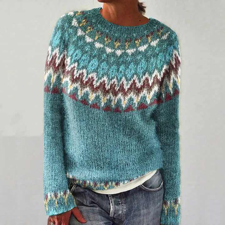 Mirla | Stilig Sweatshirt med Vintage-Mönster-Eva Jonsson