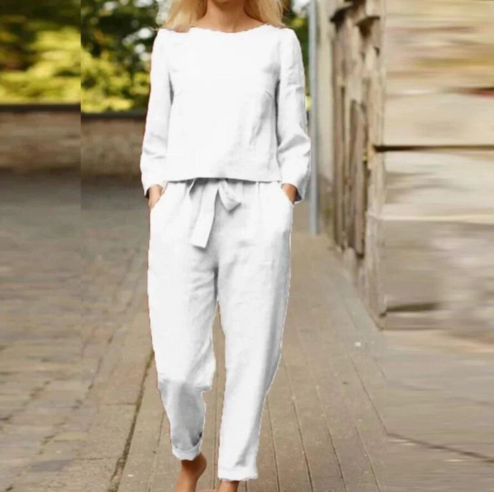Mirla | Stilig och unik tvådelad set i linne för sommar/vår-Eva Jonsson