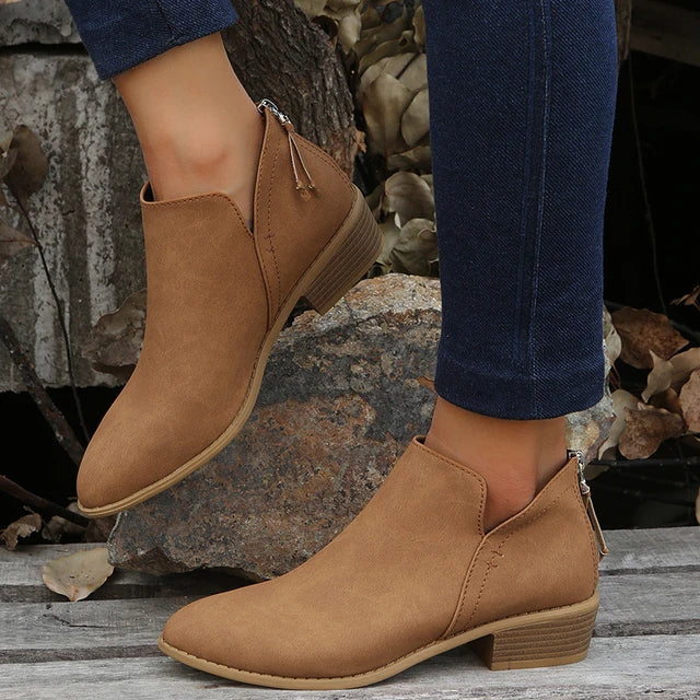 Mirla | Stiliga Mockaskinn Ankelboots Med-Eva Jonsson