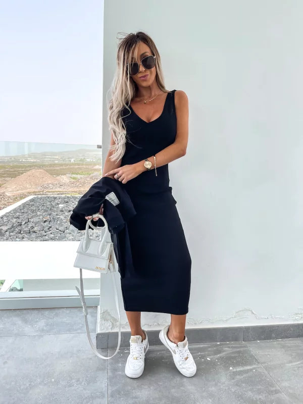 Mirla | Stiligt Off Shoulder Crop Top och Midi Kjol Set-Eva Jonsson