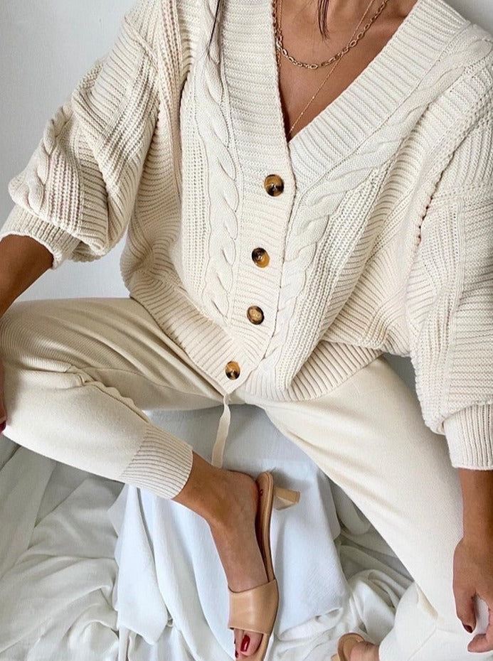 Mirla | Stiligt Set med Cardigan och Byxor-Eva Jonsson