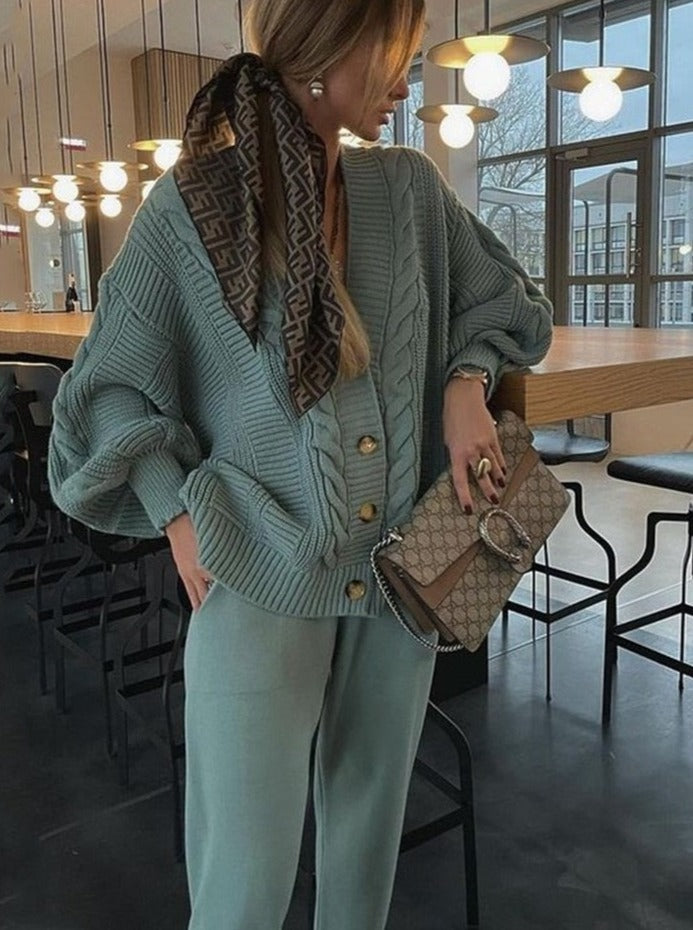Mirla | Stiligt Set med Cardigan och Byxor-Eva Jonsson