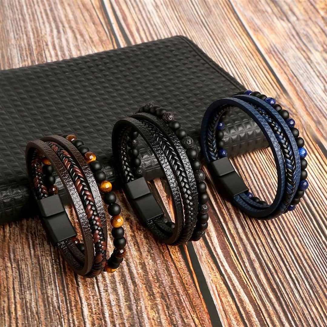 Mirla | Stiligt läderarmbandsset för herrar-Eva Jonsson