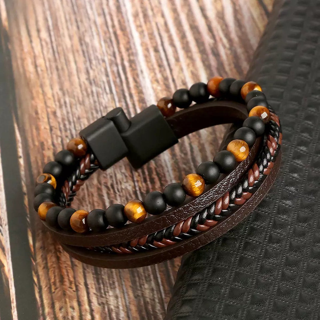 Mirla | Stiligt läderarmbandsset för herrar-Eva Jonsson
