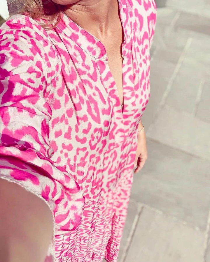 Mirla | Stiligt sommarklänning med leopardmönster-Eva Jonsson