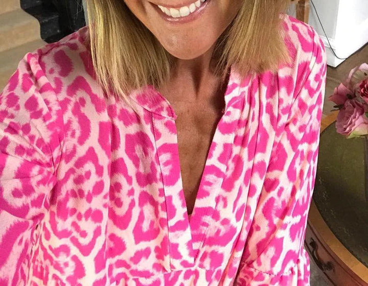 Mirla | Stiligt sommarklänning med leopardmönster-Eva Jonsson