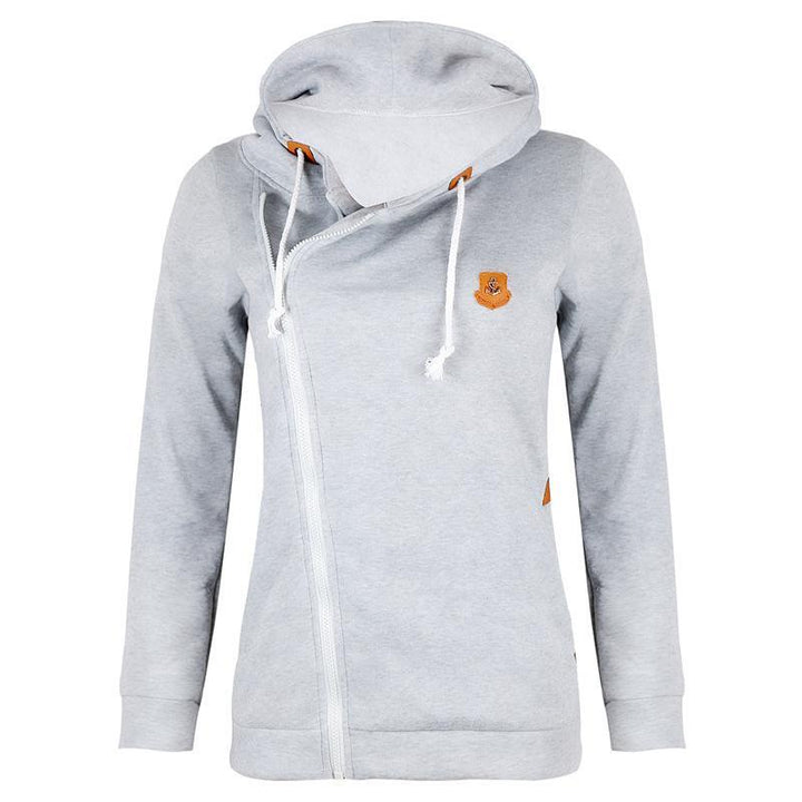 Mirla | Storlek Dragkedja Fickor med Dragsko Hoodie-Eva Jonsson
