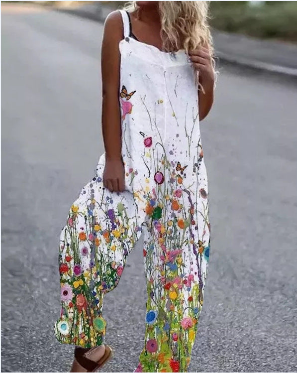Mirla | Stort blommönster Lätt tyg-D overall-Eva Jonsson