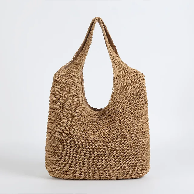 Mirla | Strohtasche Flätad väska Lätt & Hållbar Avslappnad sommarväska-Eva Jonsson