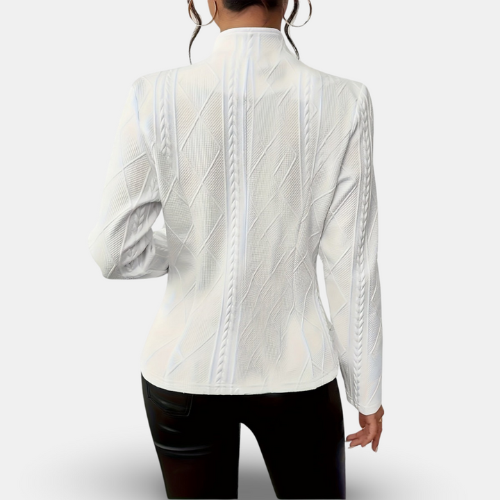 Mirla | Strukturerad Blazer – Figurformad Passform med Geometriska Detaljer-Eva Jonsson