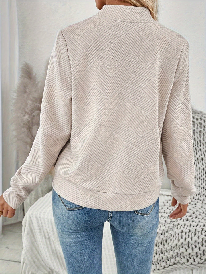 Mirla | Strukturerad Zip-Up Jacka för Kvinnor. Elegant Vardaglig Stil.-Eva Jonsson