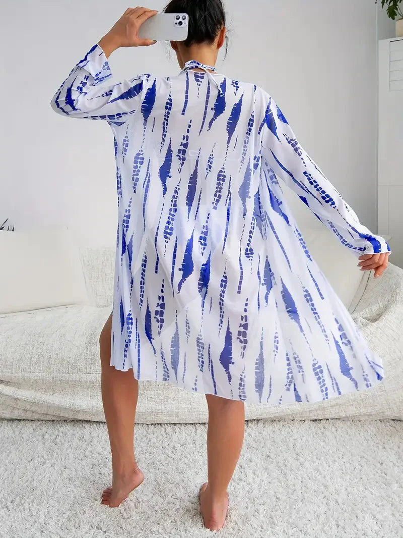 Mirla | Stycke strandkläder, triangel, hög skärning, bikini-set, strandoverall-Eva Jonsson
