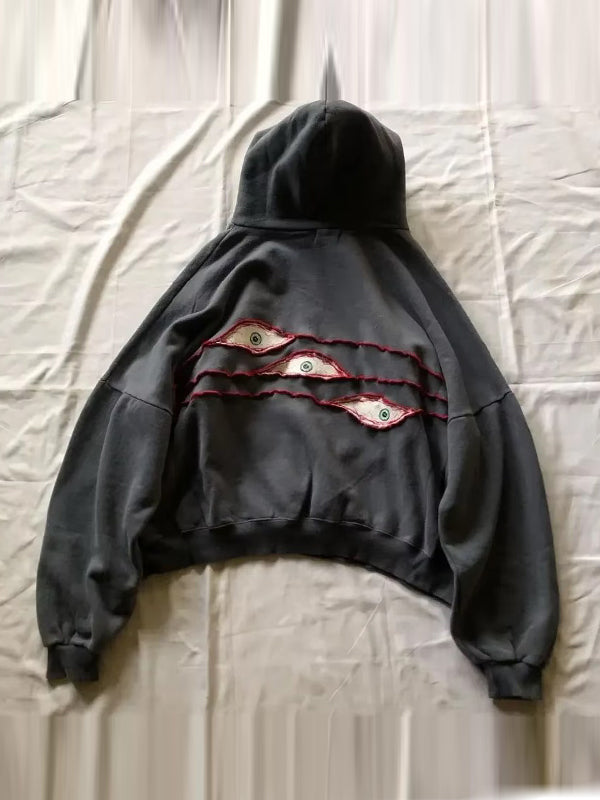 Mirla | Svart Ögontryck Oversized Hoodie-Eva Jonsson
