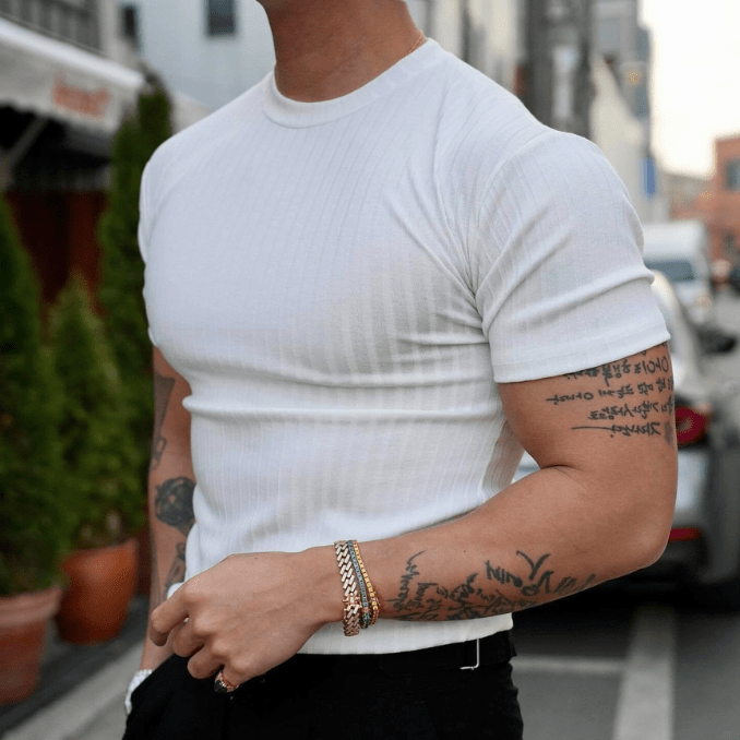 Mirla | T-shirt herr Flex Fit bomull T-shirt för avslappnade outfits & sportigt-Eva Jonsson