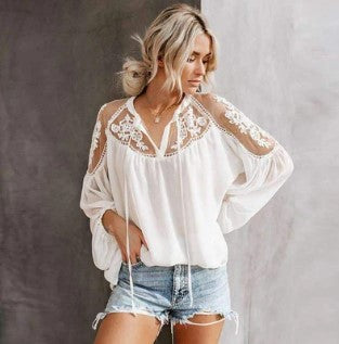 Mirla | T-shirt i viskande spets-Eva Jonsson