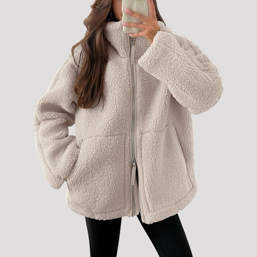 Mirla | Teddy Fleece Jacka Varm Mjuk och Bekväm-Eva Jonsson