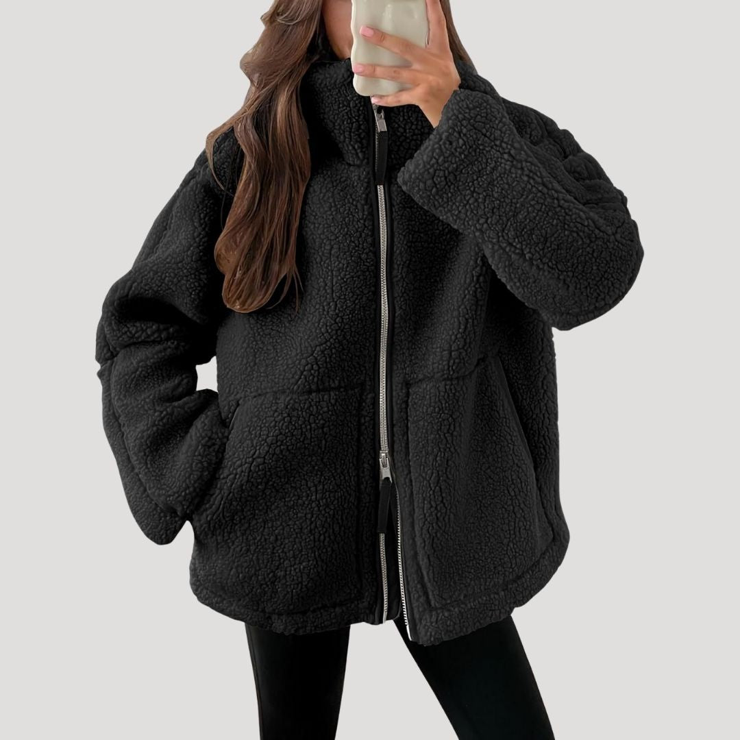 Mirla | Teddy Fleece Jacka Varm Mjuk och Bekväm-Eva Jonsson