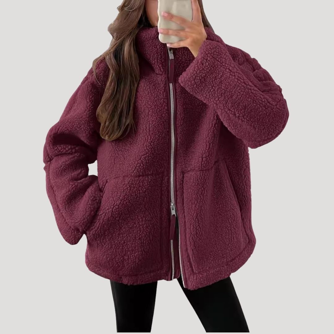 Mirla | Teddy Fleece Jacka Varm Mjuk och Bekväm-Eva Jonsson