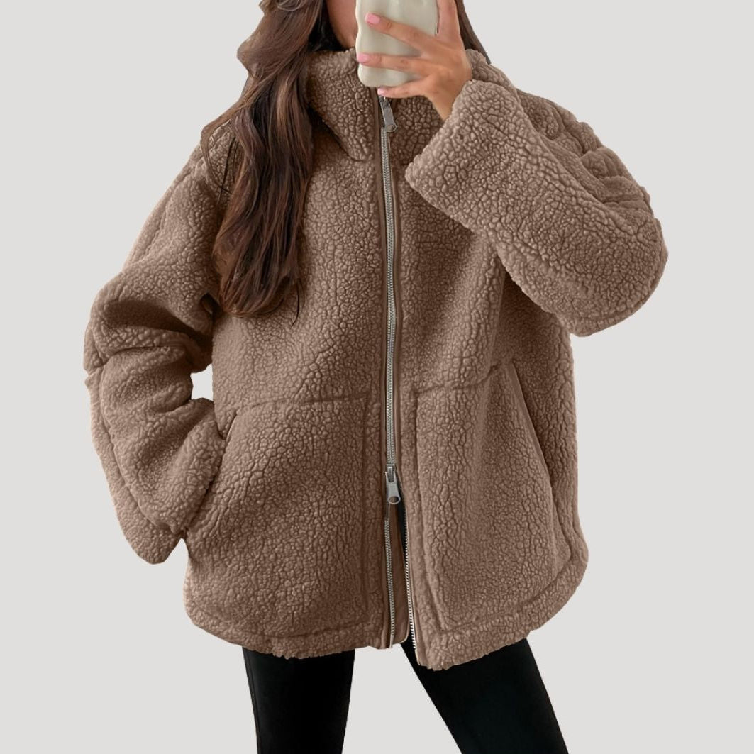 Mirla | Teddy Fleece Jacka Varm Mjuk och Bekväm-Eva Jonsson