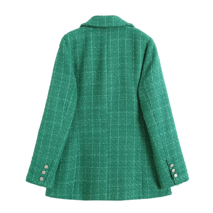 Mirla | Texturerad Dubbelknäppt Jacka-Eva Jonsson