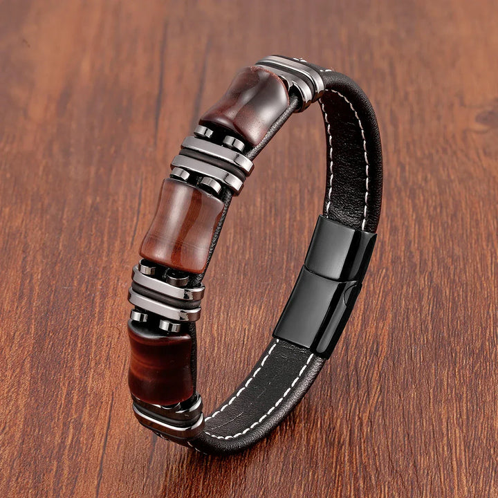 Mirla | Tigeröga Natursten Läderarmband-Eva Jonsson