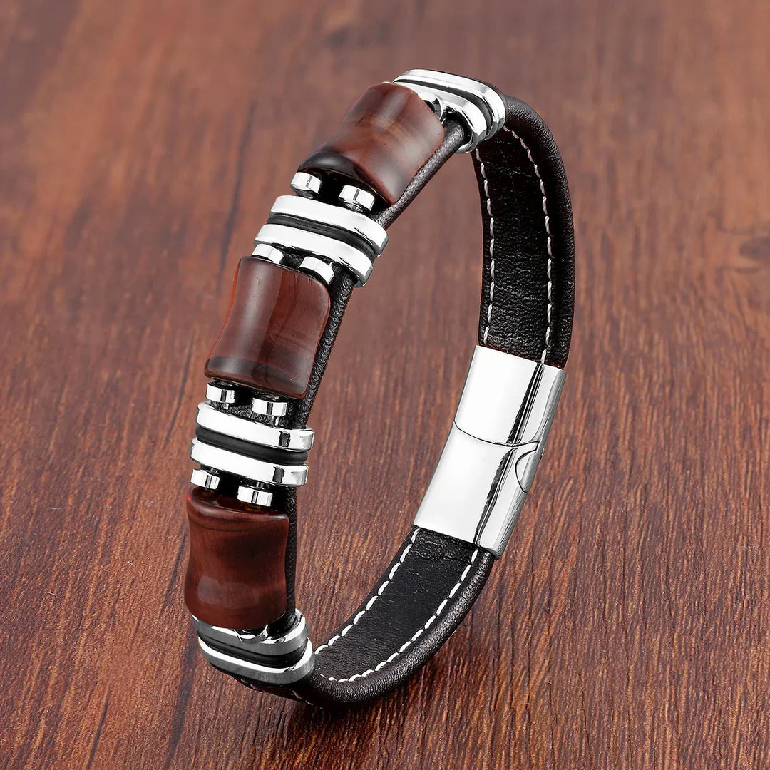Mirla | Tigeröga Natursten Läderarmband-Eva Jonsson