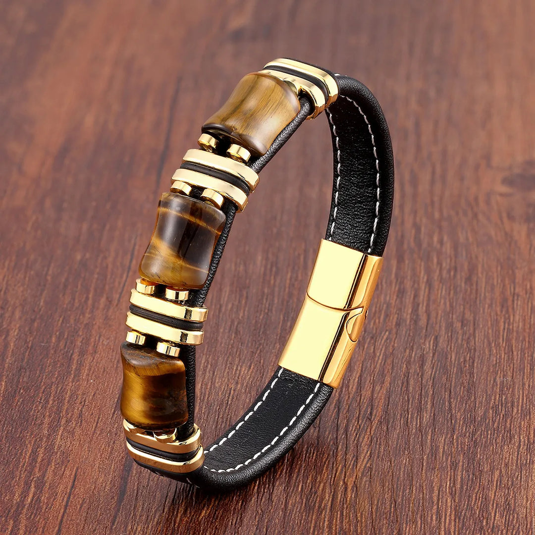 Mirla | Tigeröga Natursten Läderarmband-Eva Jonsson