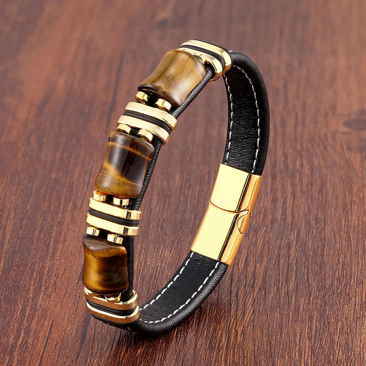 Mirla | Tigeröga Natursten Läderarmband-Eva Jonsson