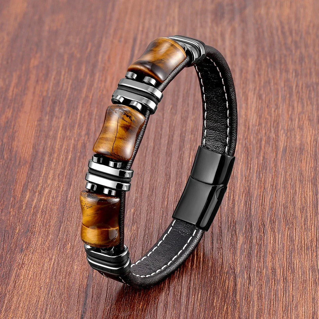 Mirla | Tigeröga Natursten Läderarmband-Eva Jonsson
