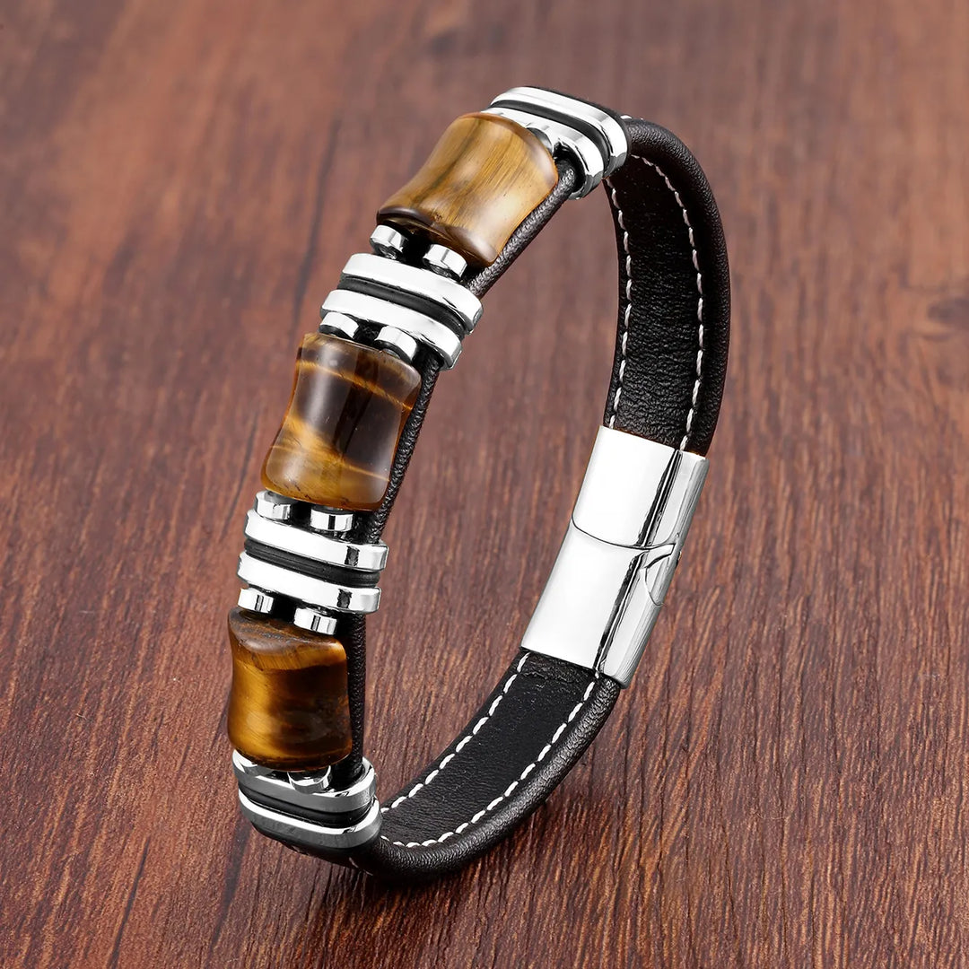 Mirla | Tigeröga Natursten Läderarmband-Eva Jonsson