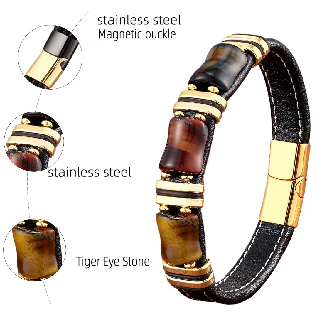 Mirla | Tigeröga Natursten Läderarmband-Eva Jonsson