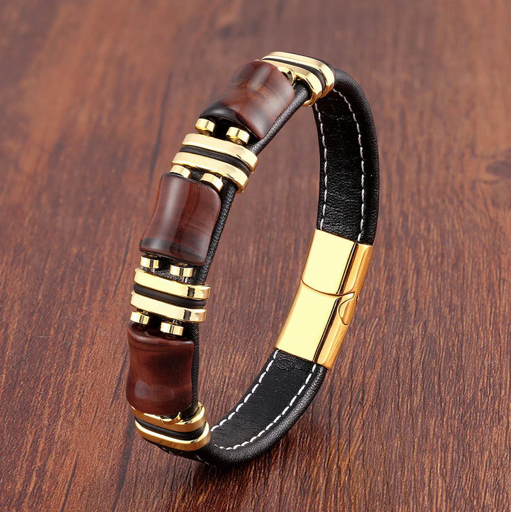 Mirla | Tigeröga Natursten Läderarmband-Eva Jonsson