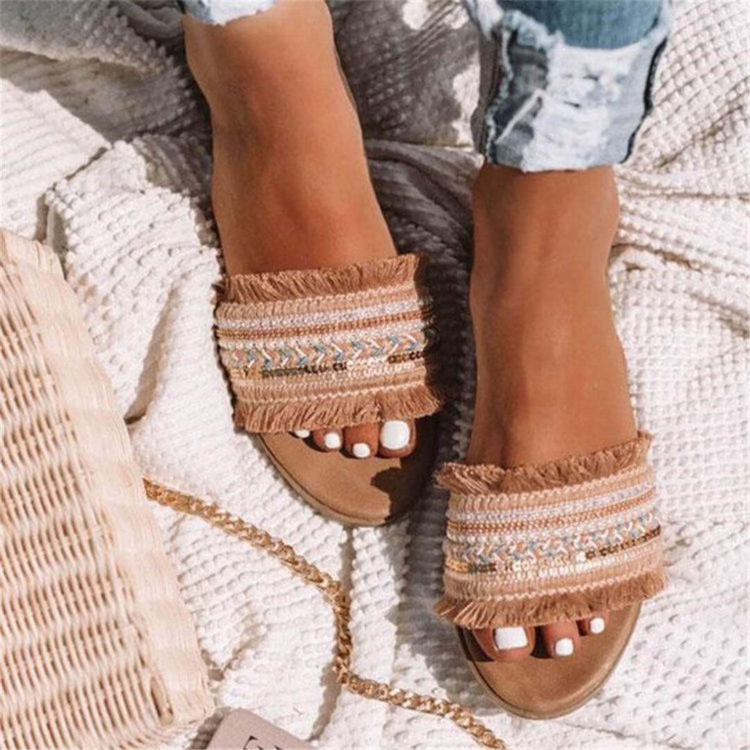 Mirla | Tofflor, Boho Stil, Platt, Sandaler, Sommarskor-Eva Jonsson