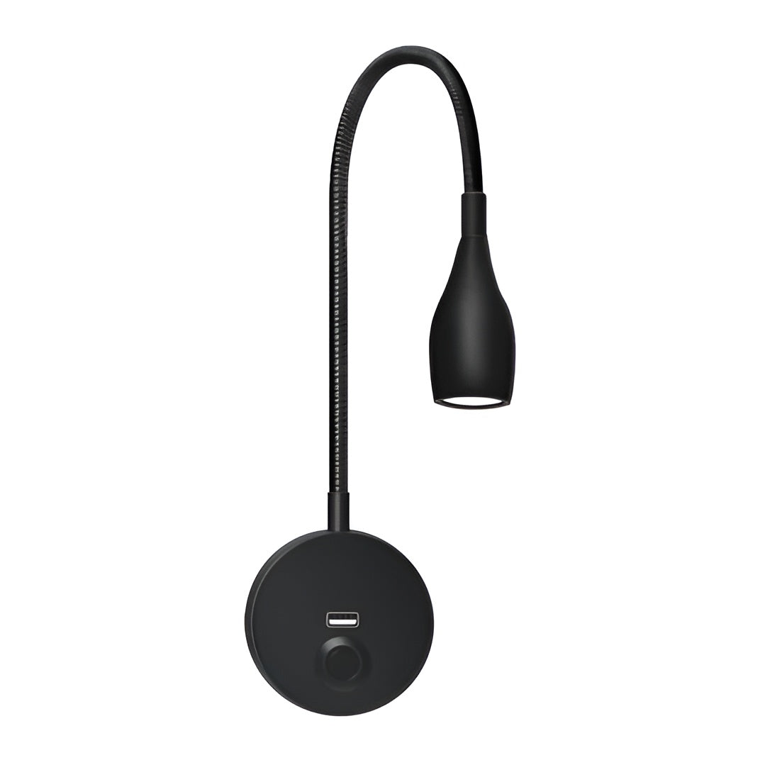 Mirla | TouchGlow - 2-i-1-Gåshals Vägglampa med USB-laddare för Mysiga Lässtunder-Eva Jonsson