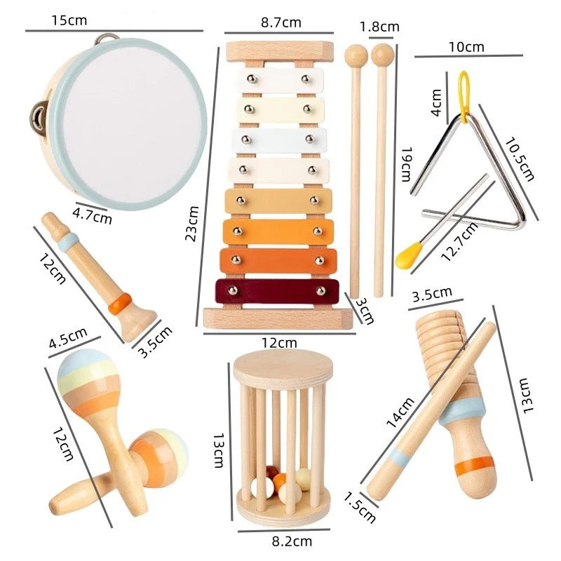 Mirla | Trä Montessori Musikinstrument Set för Småbarn - Professionellt Stämd Xylofon, Maracas, och Mer - Pedagogisk Gåva för Förskolebarn-Eva Jonsson