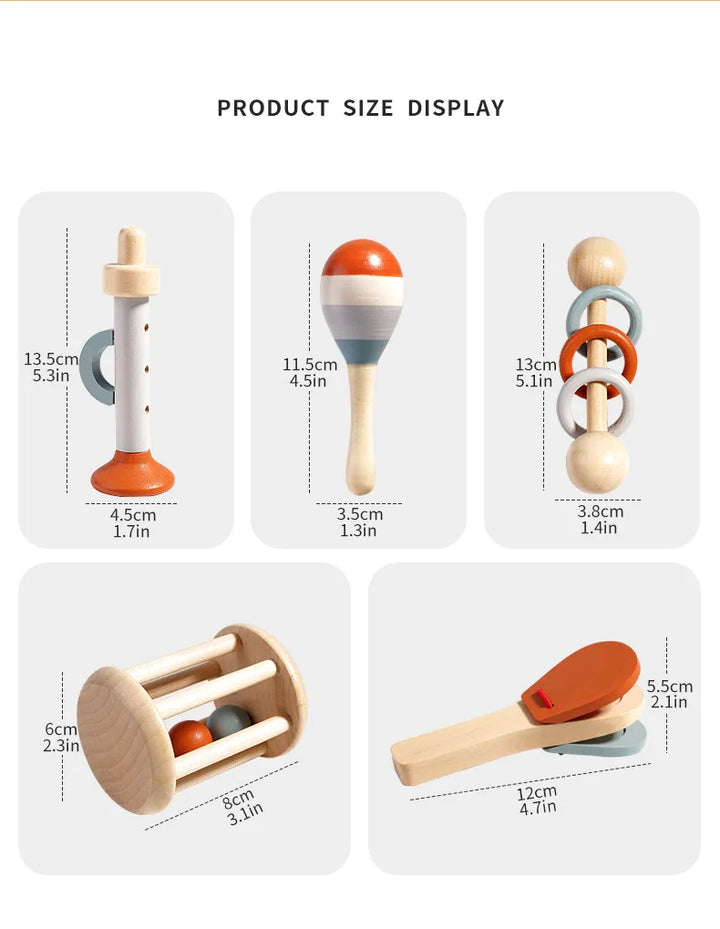 Mirla | Trä Montessori Musikinstrument Set för Småbarn - Professionellt Stämd Xylofon, Maracas, och Mer - Pedagogisk Gåva för Förskolebarn-Eva Jonsson