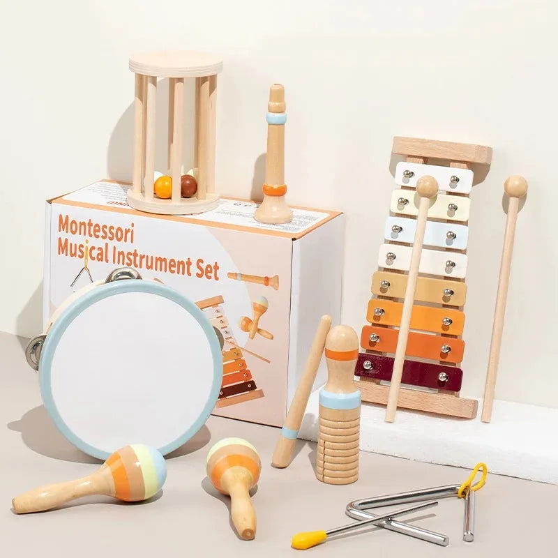 Mirla | Trä Montessori Musikinstrument Set för Småbarn - Professionellt Stämd Xylofon, Maracas, och Mer - Pedagogisk Gåva för Förskolebarn-Eva Jonsson