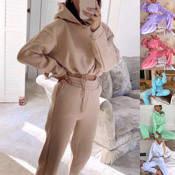 Mirla | Träningsdräkt Tvådelad med Cropped Hoodie-Eva Jonsson