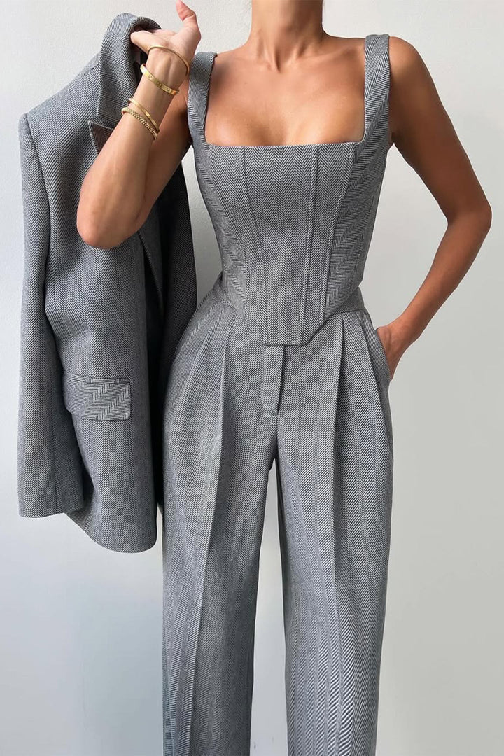 Mirla | Tredelad Kostym med Dubbel Blazer-Eva Jonsson