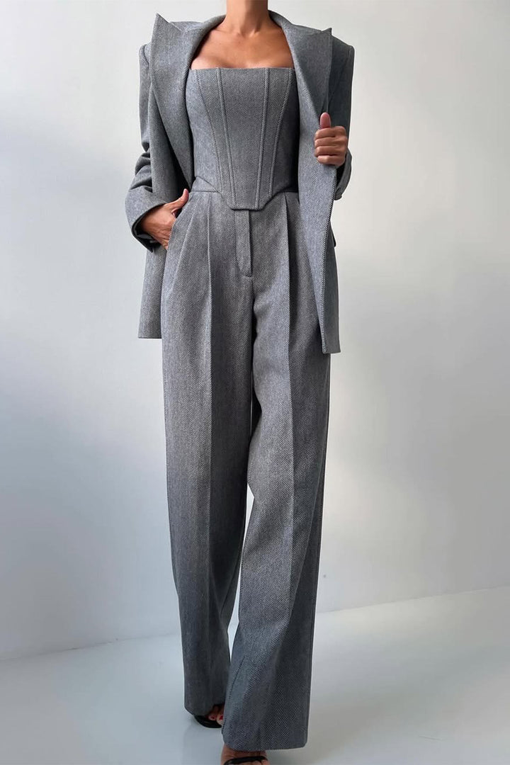 Mirla | Tredelad Kostym med Dubbel Blazer-Eva Jonsson