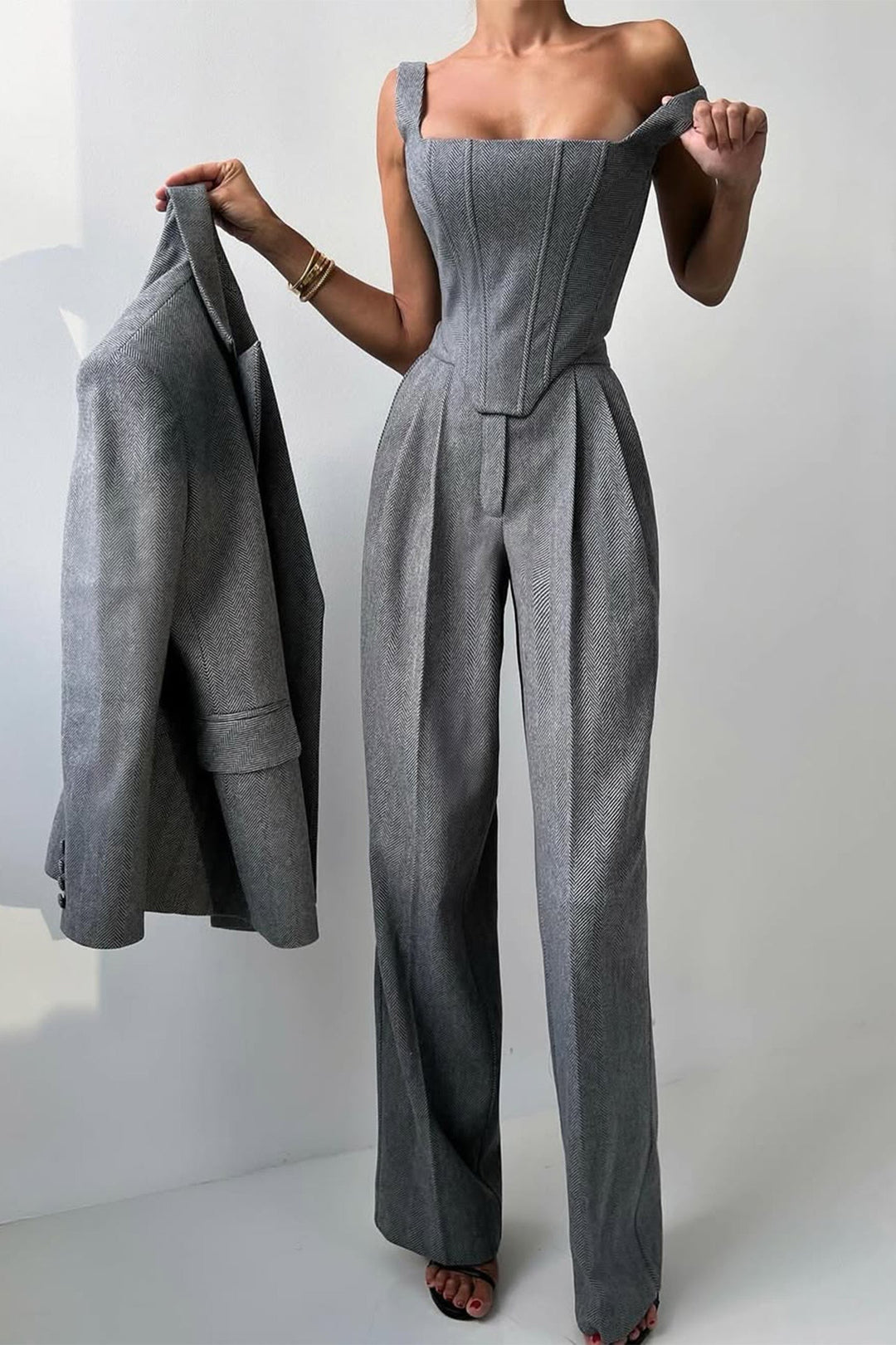 Mirla | Tredelad Kostym med Dubbel Blazer-Eva Jonsson