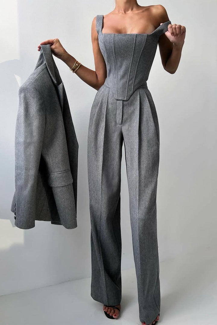 Mirla | Tredelad Kostym med Dubbel Blazer-Eva Jonsson